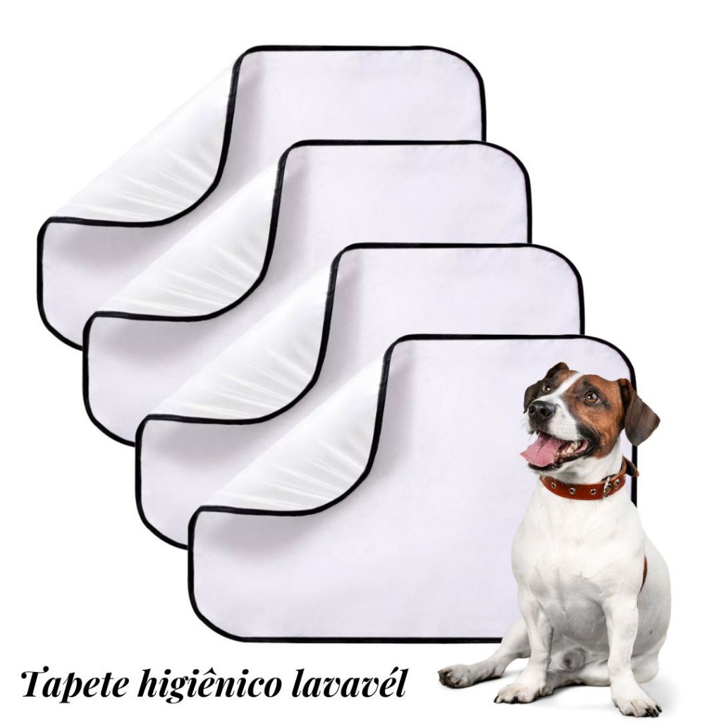 Kit 4 Tapetes higiênicos lavável para pet dog xixi gato educador reutilizável em Oferta na Shopee