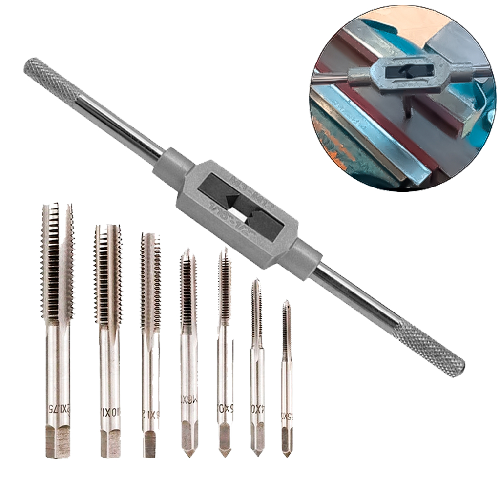 Kit Jogo De Macho Fazer Rosca Interna Porca Ruela Set 8 Peças Profissional Para Máquinas E Mais em Oferta na Shopee