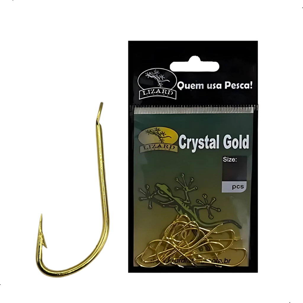 Anzol Chapinha Crystal Gold Sem Furo Pesca Cartela 15pçs - Vários Tamanhos em Oferta na Shopee