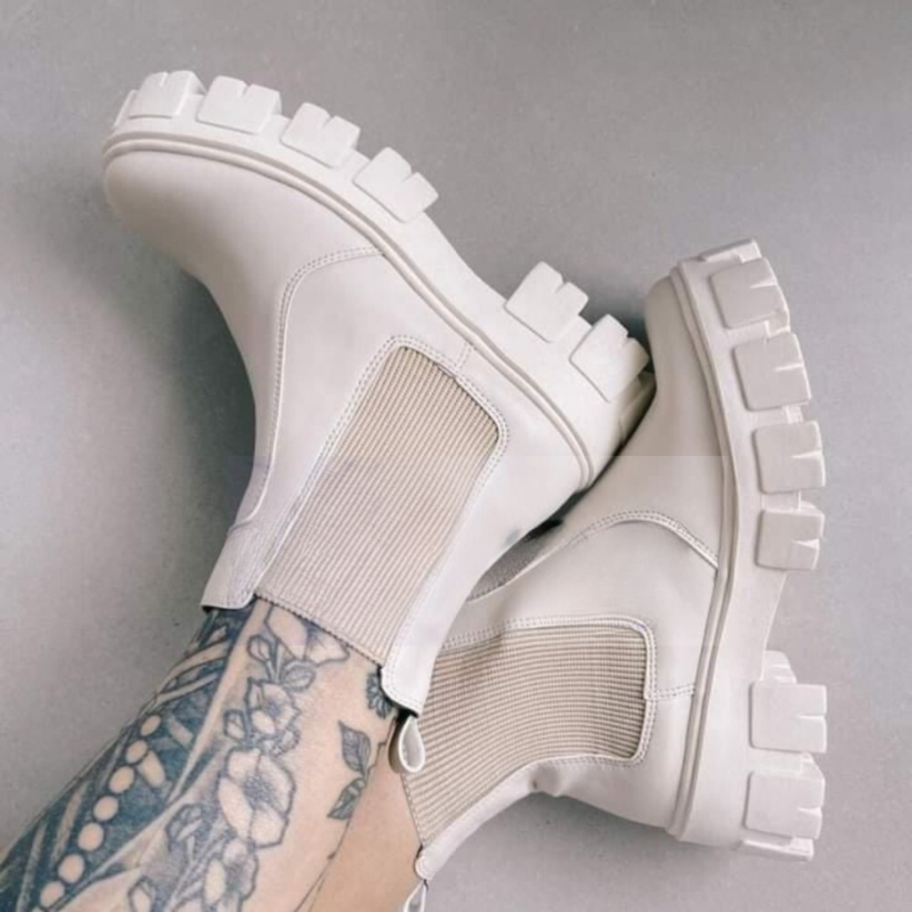 Botinha Feminina Com elástico Sola Grossa Com Salto em Oferta na Shopee