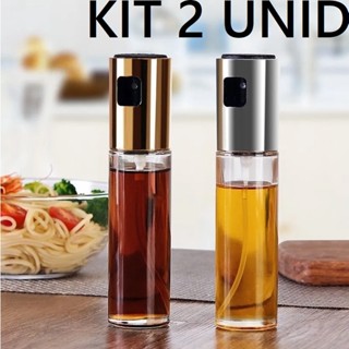 KIT 2 Galheteiros Spray de Cozinha Azeite Vinagre 100ml Vidro Premium