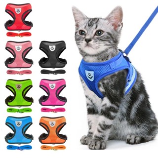 Guia Coleira de Malha Flexível com Colete Peitoral Ajustável para Cão Cachorro Gato Animai...
