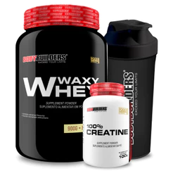 Kit Waxy Whey 900g + Creatina 100% 100g + Coqueteleira - Bodybuilders
