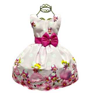 Vestido Infantil Temático Princesa Peach Aniversários e Festas. em Oferta na Shopee