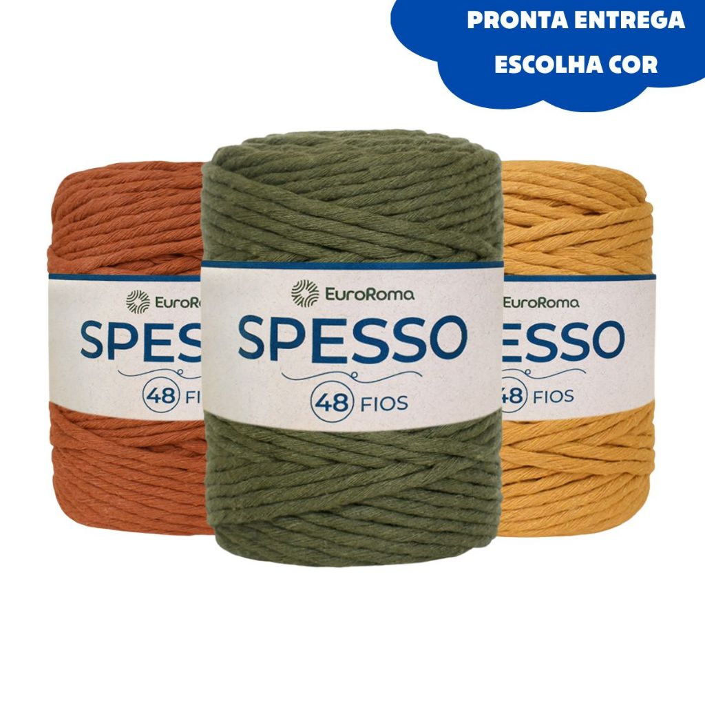 Barbante EuroRoma Spesso Extra 48 Fios 1kg 127m - LANÇAMENTO em Oferta na Shopee