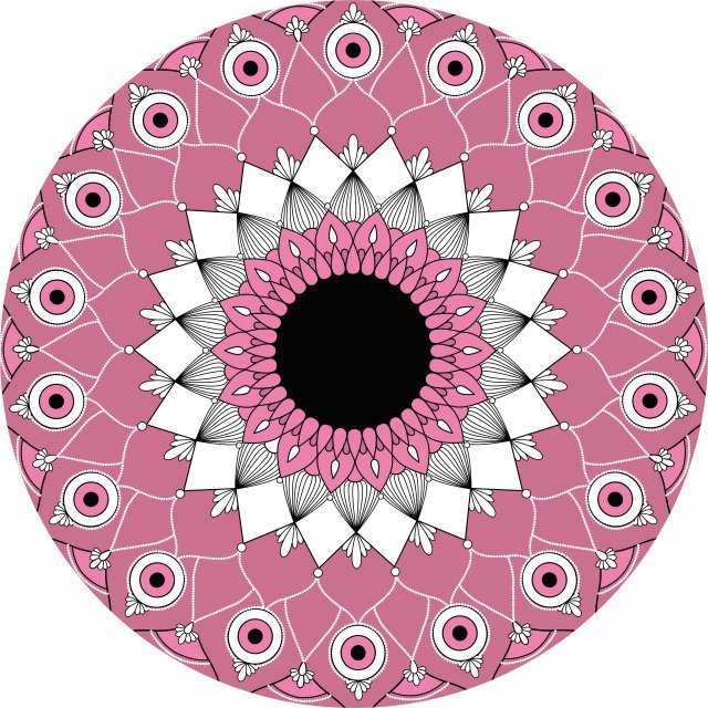 Mandala Olho Grego Rosa - Mini Mandala MDF
