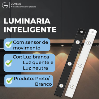 Smart Luminária LED Inteligente com Sensor de Movimento, Recarregável USB, Fina, 20/40/60cm, 3 Módulos em Oferta na Shopee