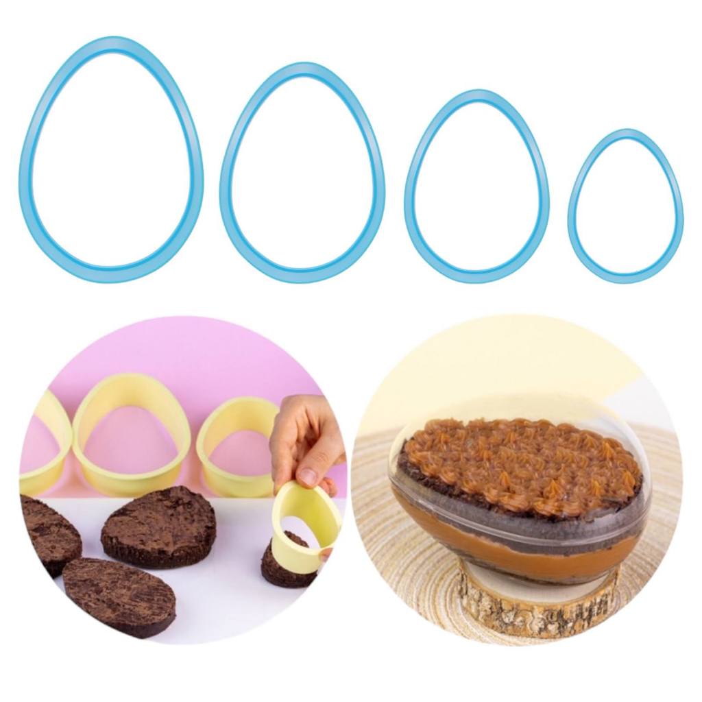Kit 4 Cortadores De Brownie Páscoa Ovo Coelho Chocolate Feliz Cookie em Oferta na Shopee