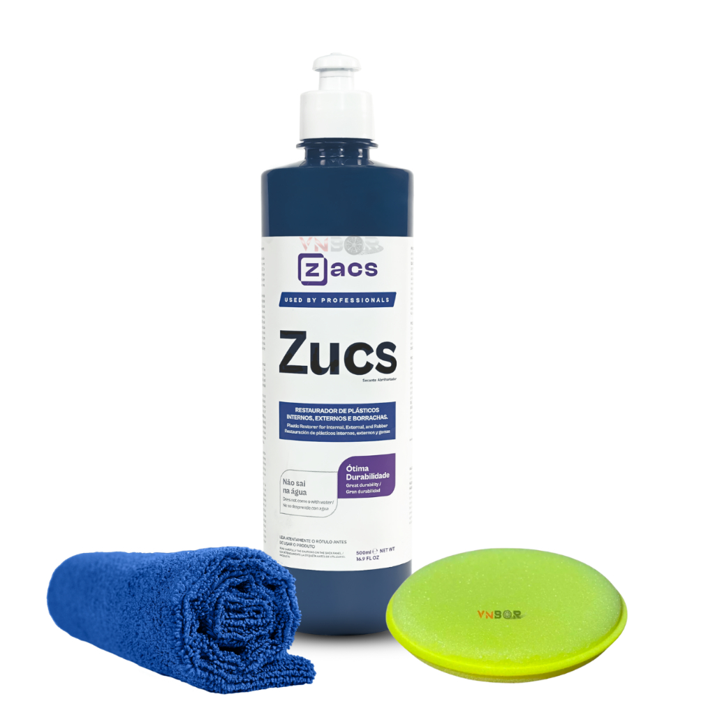 Zucs Restaurador De Plasticos Borrachas Interno Externo Zacs Renovador Restaurar Plastico Internos Externos Aplicador Microfibra Zacs Zucs Renova Restaura Promove Brilho Sem Toque Grudar Engordurado em Oferta na Shopee