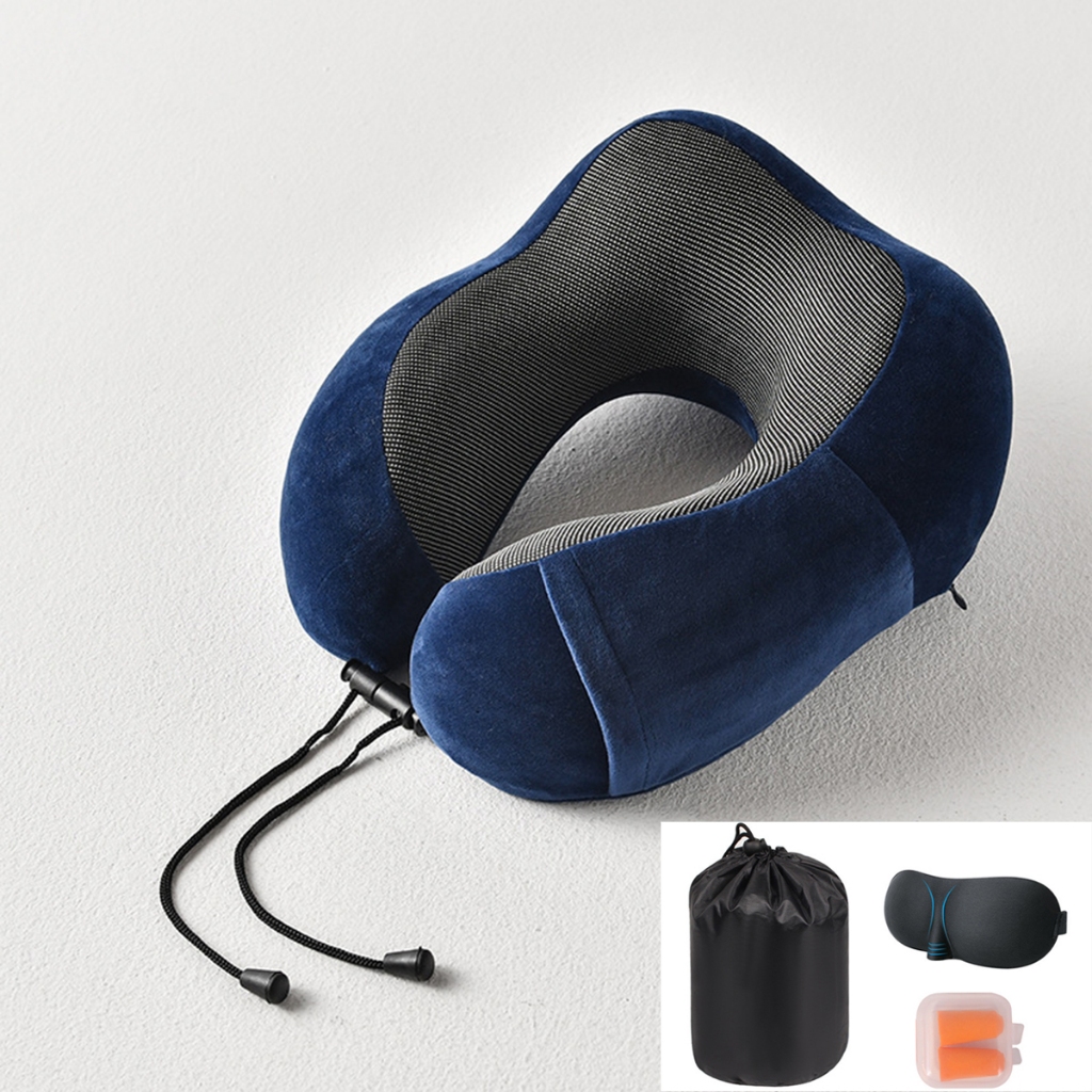 Imagem Kit Viagem Travesseiro Espuma Viscoelástica E Máscara Tapa Olho E Protetor Auricular ATP43