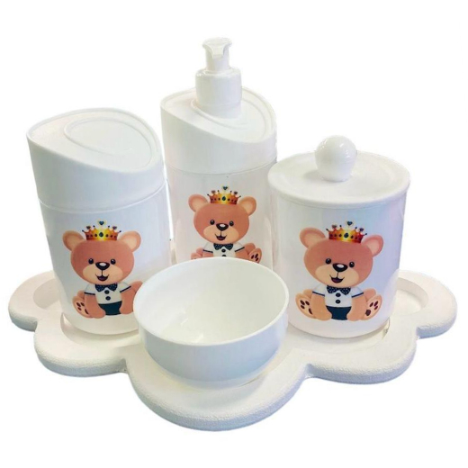 Kit Higiene Bebê Ursinho Príncipe c/bandeja nuvem