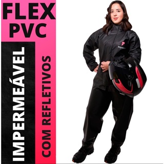 Capa De Chuva Motoqueiro Moto 100% Impermeável PVC Feminino em Oferta na Shopee