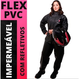 Capa De Chuva Motoqueiro Moto 100% Impermeável PVC Feminino em Oferta na Shopee