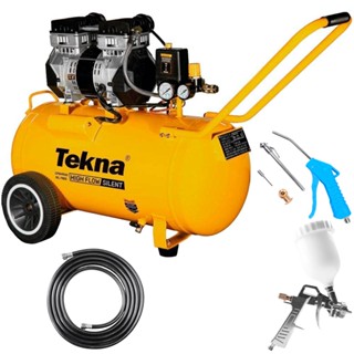 Compressor De Ar 2,5hp 50L Silencioso 9,1Pés 110V Com Kit 5 Peças TEKNA