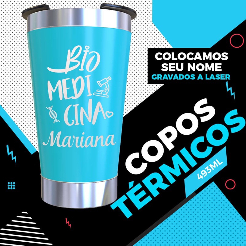 copo térmico personalizado profissoes Biomedicina biomédico biomédica