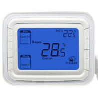 termostato digital t6865h2wb-r 24v 10vdc quente e frio, 3 velocidades horizontal azul