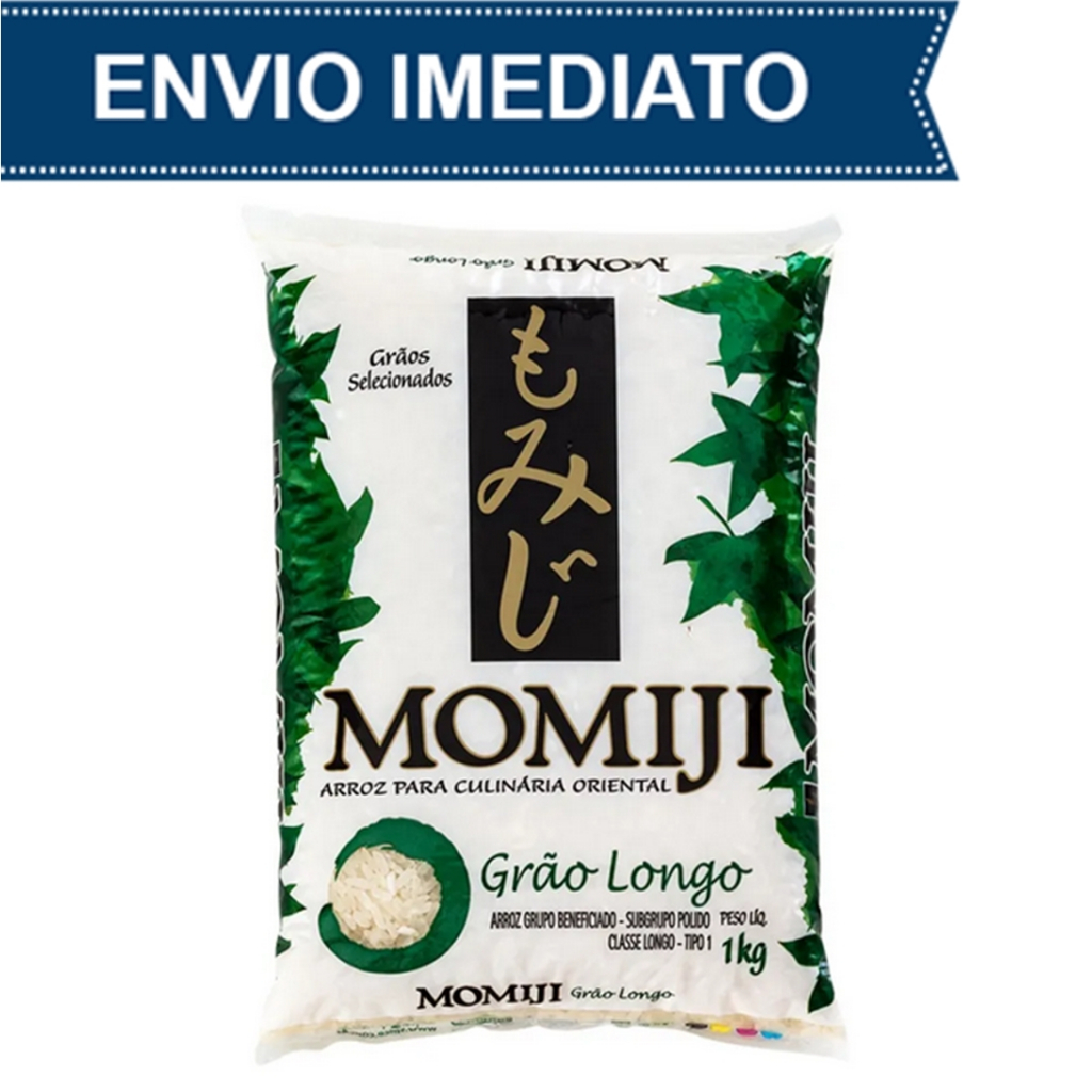 ARROZ MOMIJI 1kg Grão Longo Para Culinária Oriental - Arroz Japonês Momiji Tipo 1 Sushi