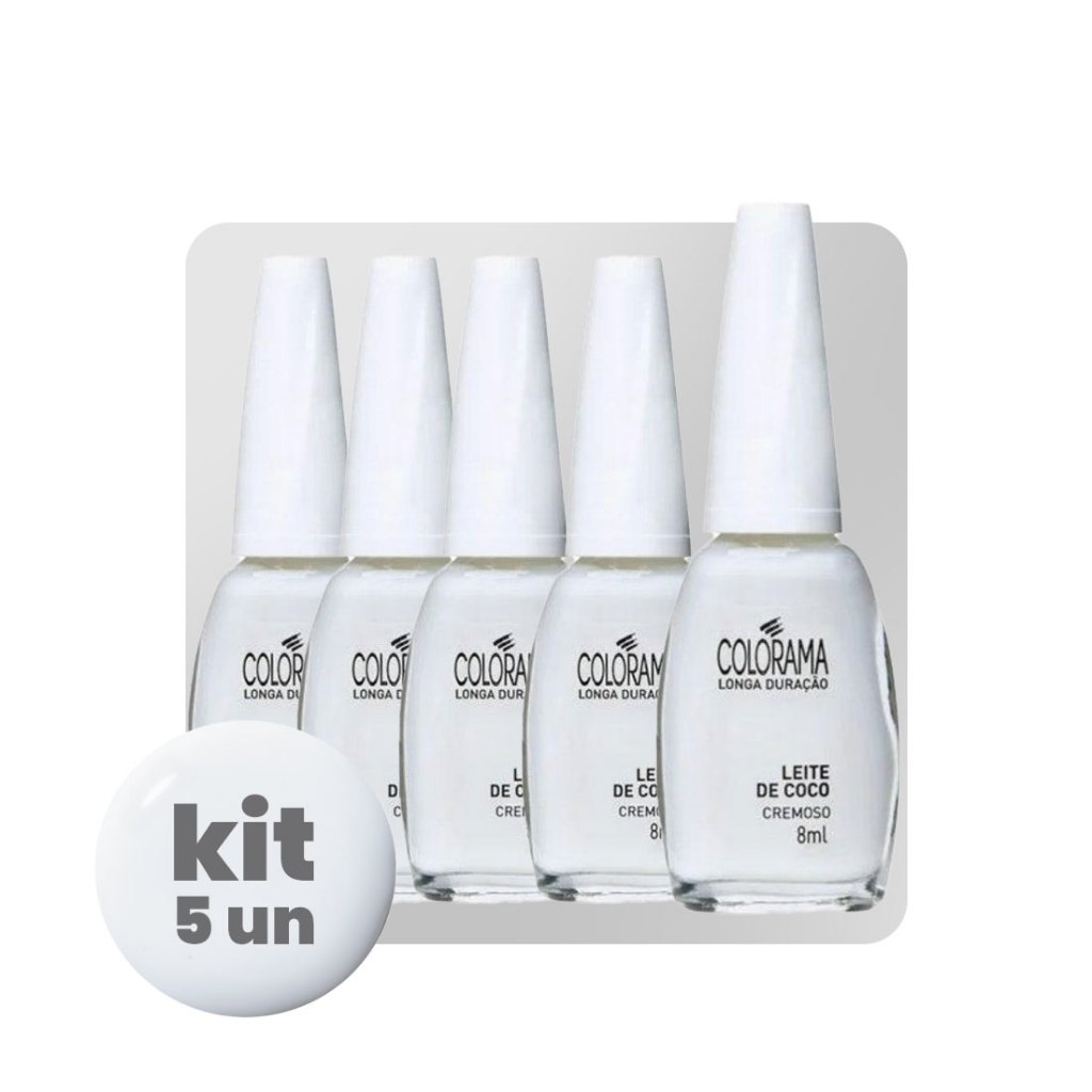 Kit 5 Esmaltes Colorama Cremoso Leite De Coco (5 unidades) em Oferta na Shopee