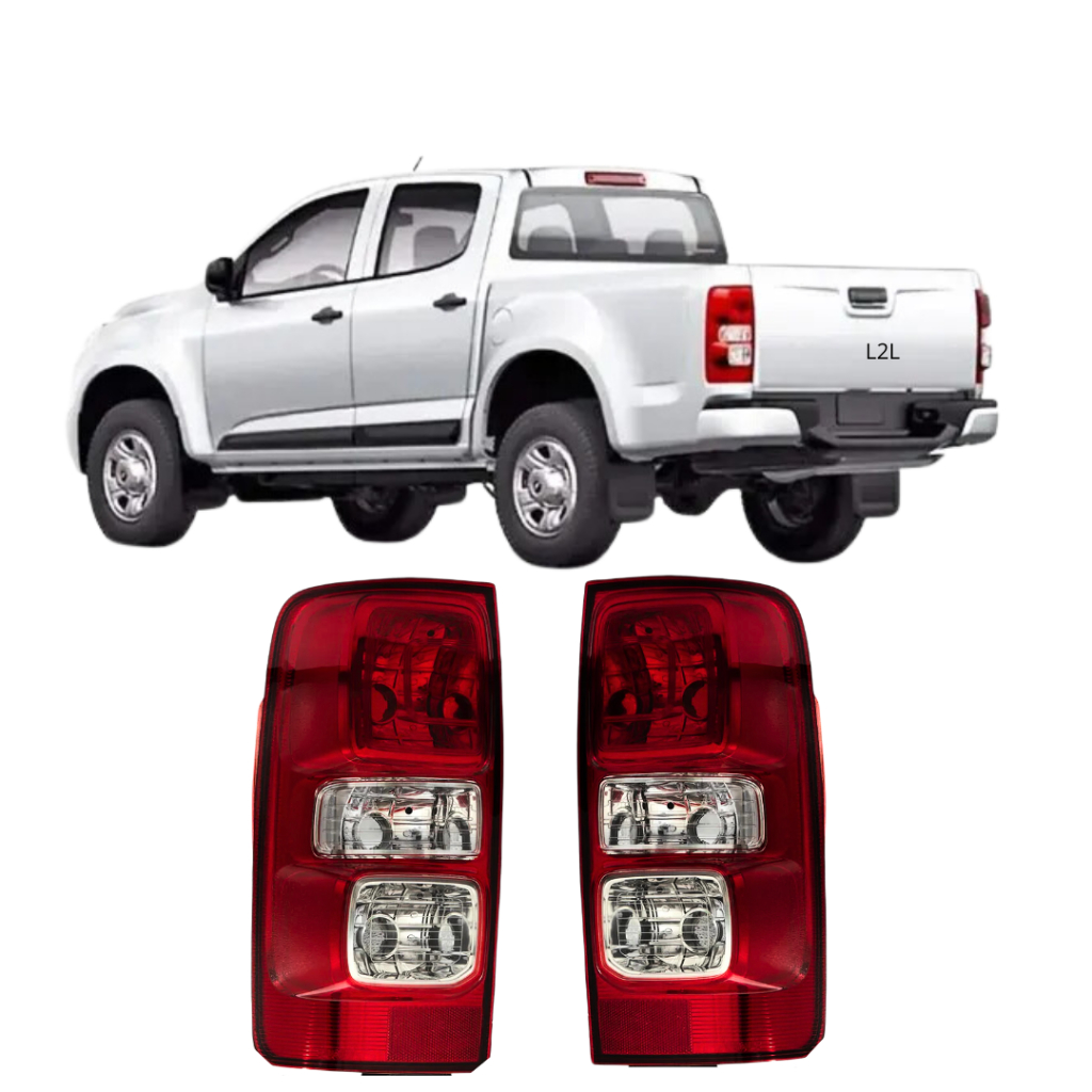 Par de Lanterna Traseira Chevrolet S10 2012 2013 2014 2015 2016 2017 2018 Bicolor Acrilico