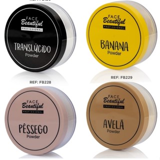 Pó Solto Facial Finalizador Banana/Translucido/Rosa Mosqueta/Ultra Fino - Face beautiful