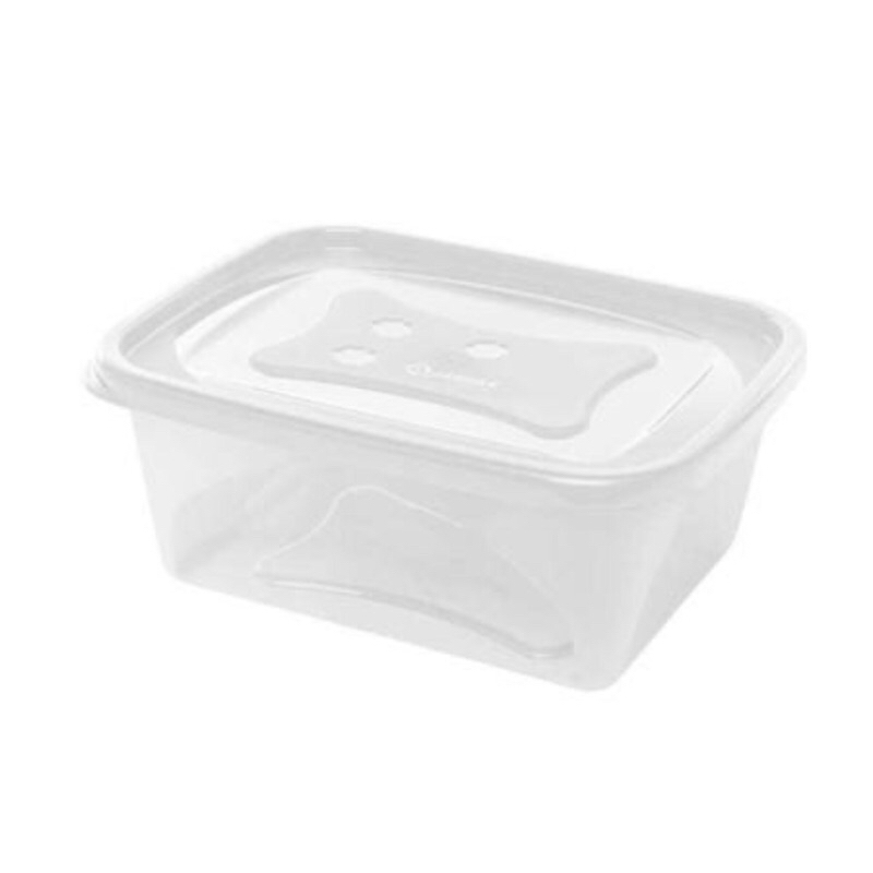 POTE LISO RETANGULAR JAGUAR 750ML Livre BPA Potinho Fit Marmita Pedreiro Serviço Freezer Jaguar