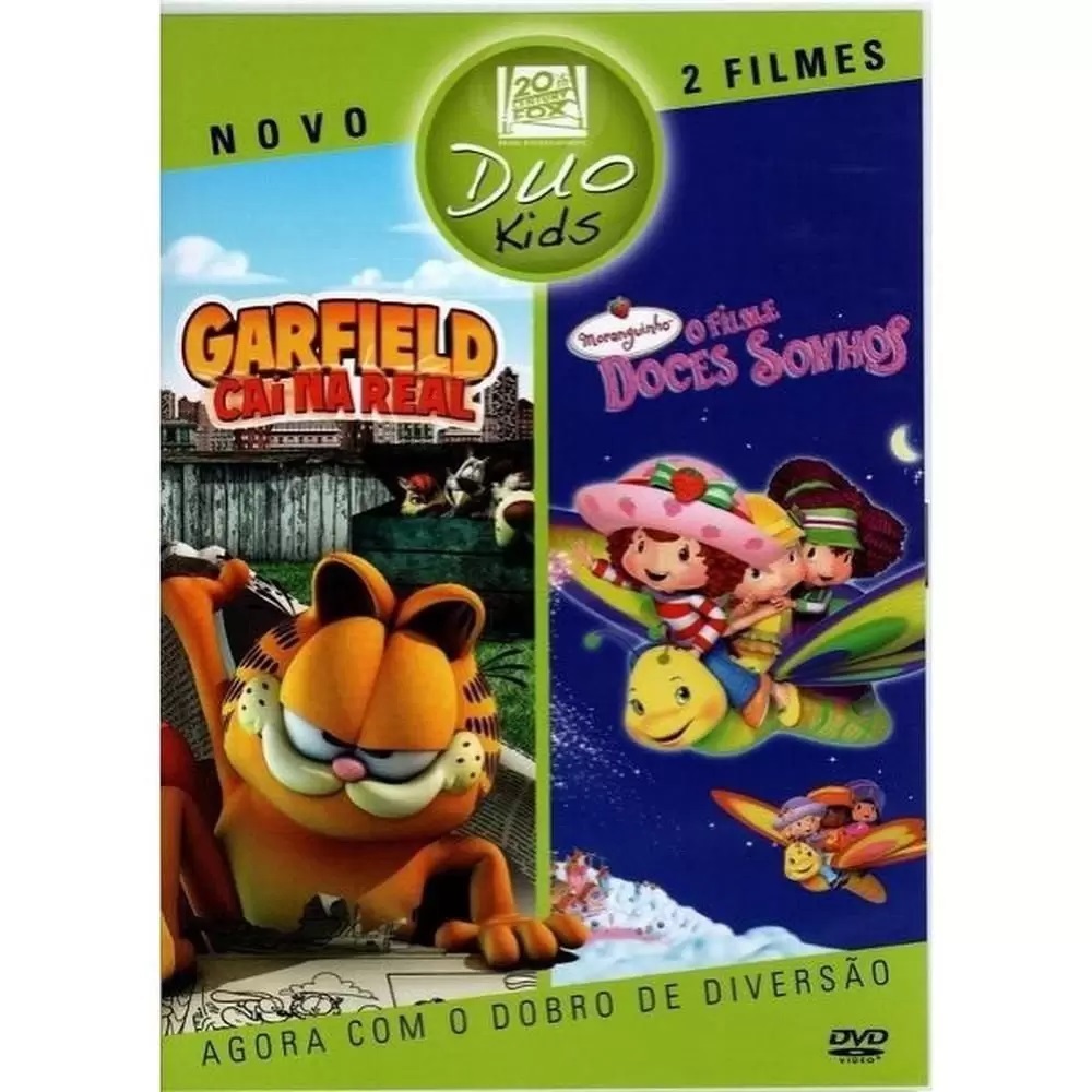 Dvd: Duo Kids: Garfield Cai na Real e Moranguinho O Filme: Doces Sonhos - Com 2 Filmes - Original e Lacrado