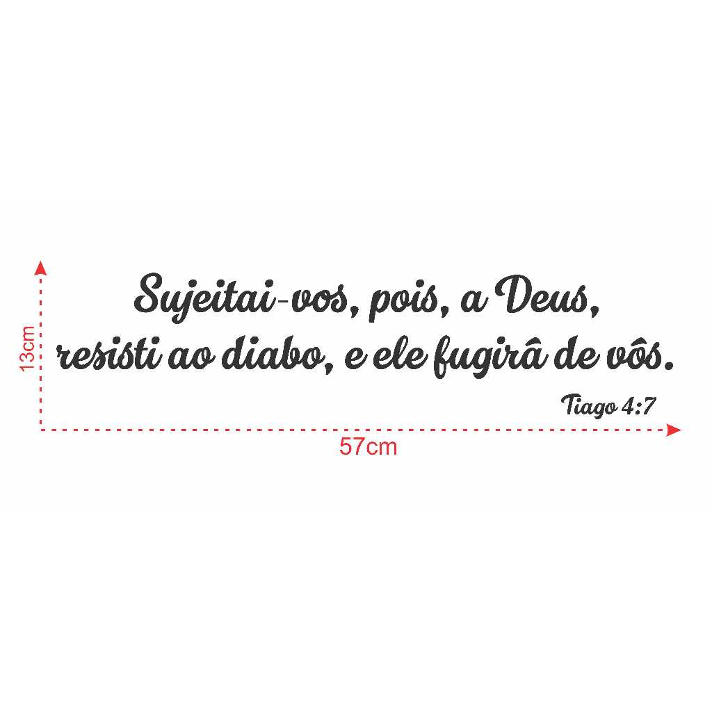 Adesivo Frases Bíblicas 13x57 Parede Porta Carro Salmo Versículo Fé Religioso Tiago 4.7 Sujeita-vos