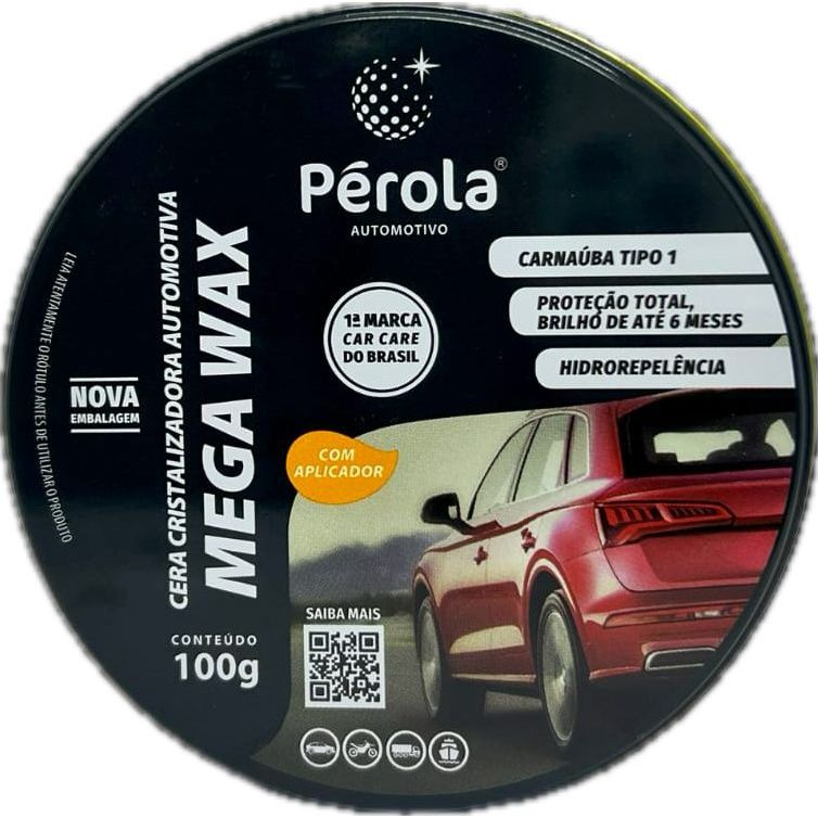 Perola - Cera Com Carnaúba Cristalizadora, Mega Wax 100 Grs