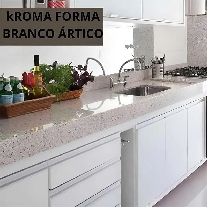 Adesivo Vinil Kroma Forma Branco Ártico Lavável Envelopamento(1,22X0,50m)Móvel Geladeira Fogão Decor