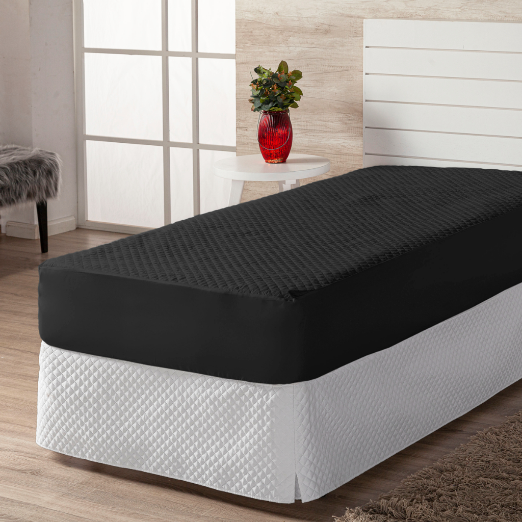 Protetor Colchao Impermeavel Anti Sujeira e Liquidos Tamanho solteiro Cor Branca Avela e Preto em Oferta na Shopee