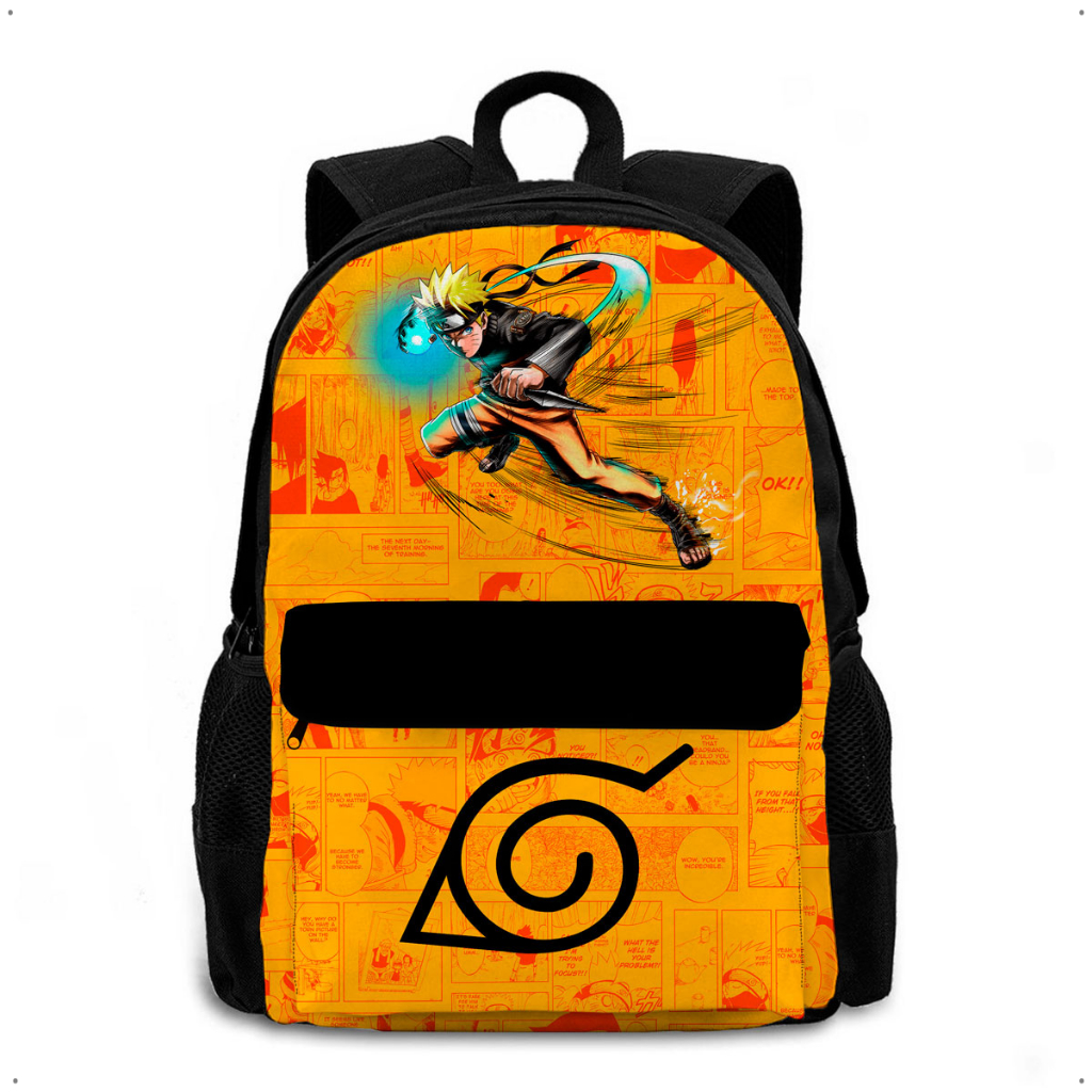 Mochila Bolsa Escolar Naruto Anime Personalizadas Mochila Unissex Reforçada Material Nylon Ajustável