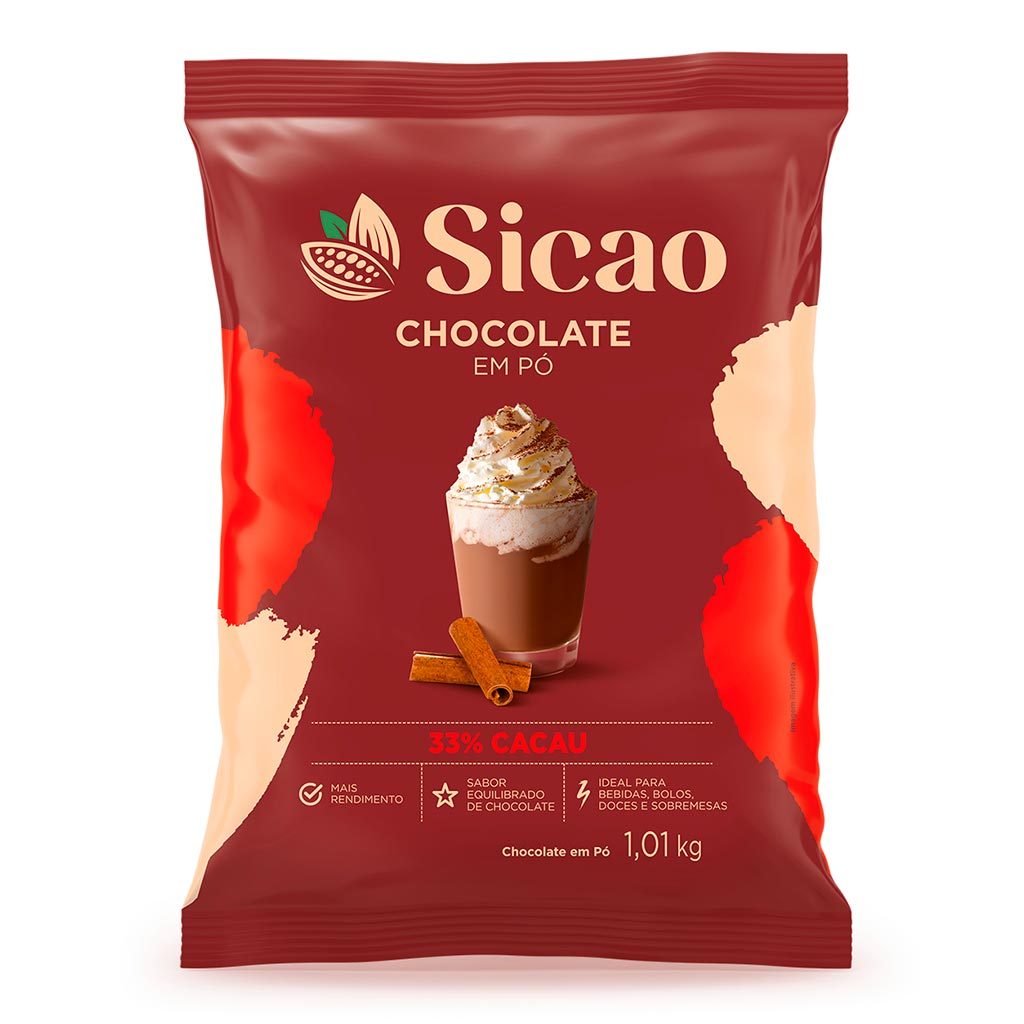 Chocolate em Pó 33% Cacau 1,01kg - Sicao