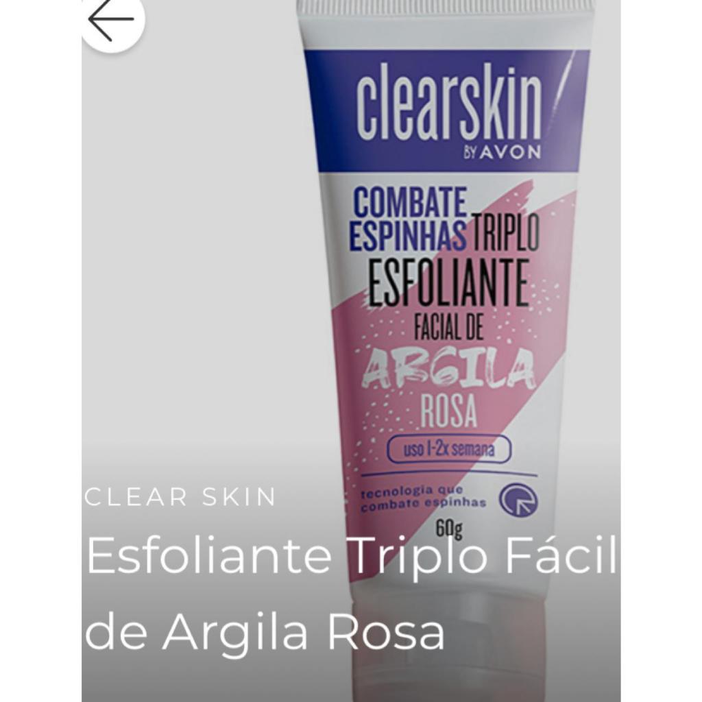 clearskim avon combate espinhas triplo esfoliante facial de argila rosa