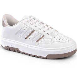 Tênis Lumiss Flatform Confortável Moda Casual Clássico Original Neutro Branco