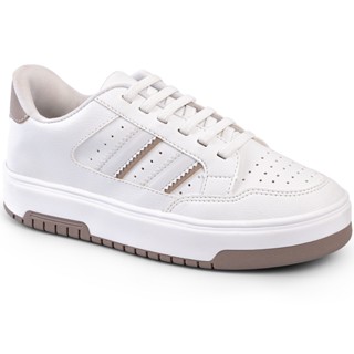 Tênis Lumiss Flatform Confortável Moda Casual Clássico Original Neutro Branco