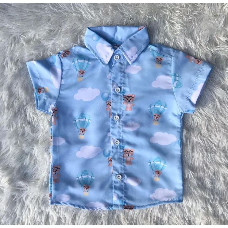 Camisa temática ursinho baloeiro menino festa