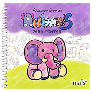 Livro Infantil PRIMEIRO LIVRO DE ANIMAIS PARA PINTAR - Espiral 20 x 20 cm - 98 Páginas em Oferta na Shopee