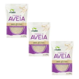 KIT COM 3 FARINHA DE AVEIA SEM GLUTEN 200G VITALIN em Oferta na Shopee