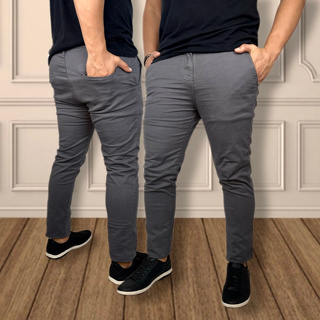 Calça SARJA Masculina Social Sport Fino Lycra Slim em Oferta na Shopee
