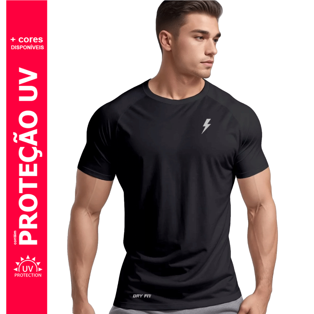 Camiseta Dry Fit Masculino Academia P/Musculação Atividade Física Muscle Fit