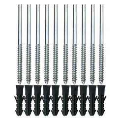 KIT 10 Suporte Invisível Parafuso Para Prateleira 1/4 x 100mm 5mm Pino Telha Estilo Flutuante em Aço