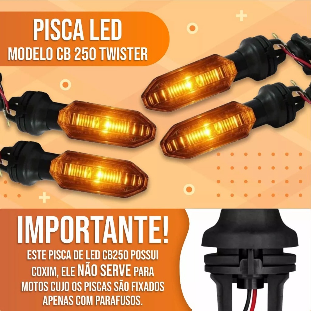 Kit 4 Pisca Seta Led Cb 250 Twister Cg Titan 160 150