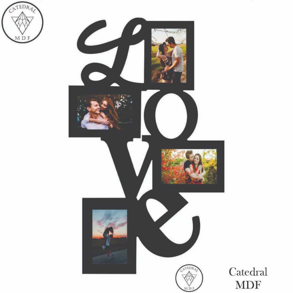 Quadro mural de fotos 10x15 4 fotos namorado amor love PROMOÇÃO