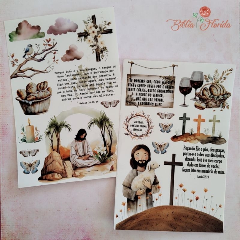 Adesivos Transparentes: Ceia do Senhor - Bible Journaling em Oferta na Shopee