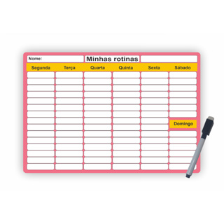 Quadro Planner Magnético Minha Rotina Infantil Educativo em Oferta na Shopee