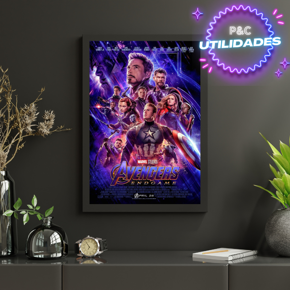 Quadro Vingadores Ultimato Tamanho Grande A3 Cartaz De Cinema - Poster Filme Vingadores Ultimato - Vingadores - Poster