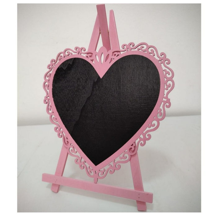 Kit 10 Mini Lousa Cavalete Coração Para Chá De Bebê Lembrancinha De Festa