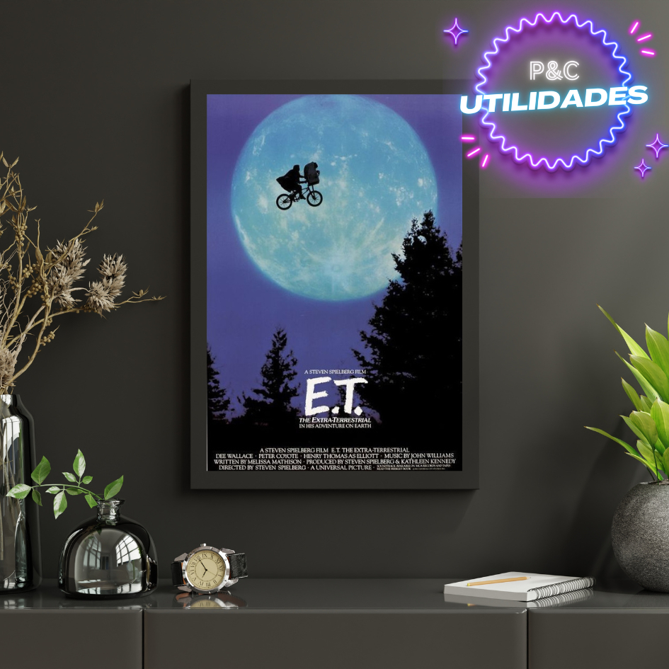 Poster E.T o extraterrestre Tamanho Grande A3 Cartaz De Cinema - Quadro Filme ET o extraterrestre