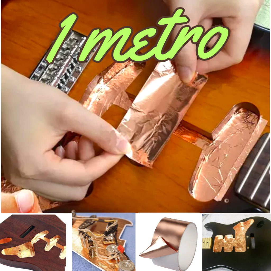 1 metro Fita folha de cobre adesiva condutiva blindagem guitarra 50mm baixo pedal strato caster tele em Oferta na Shopee