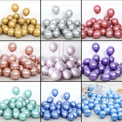 25~125 Unidades Balão Bexiga Metalizado Cromado Número 5 Polegadas Para Festas e Comemorações//(CHOCO)
